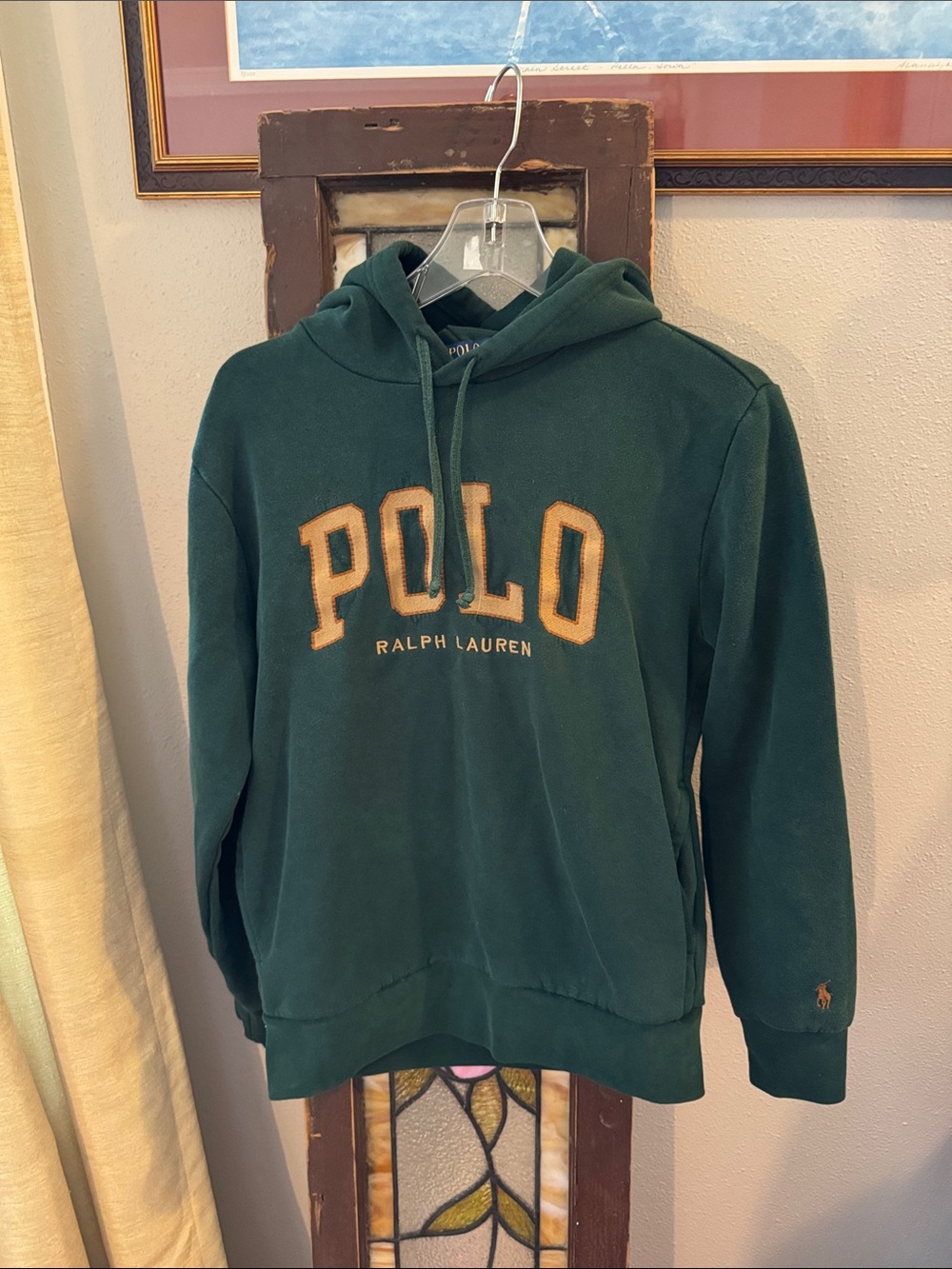 Polo by Ralph Lauren Dark Green Hoodie with Gold Script